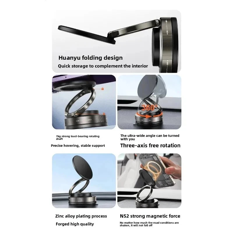 Magnetic Phone Holder for car, 360° Rotatable, Foldable & Adjustable Magnetic Car Mount, , Compatible with iPhone & Other Phones(Shipping US only)